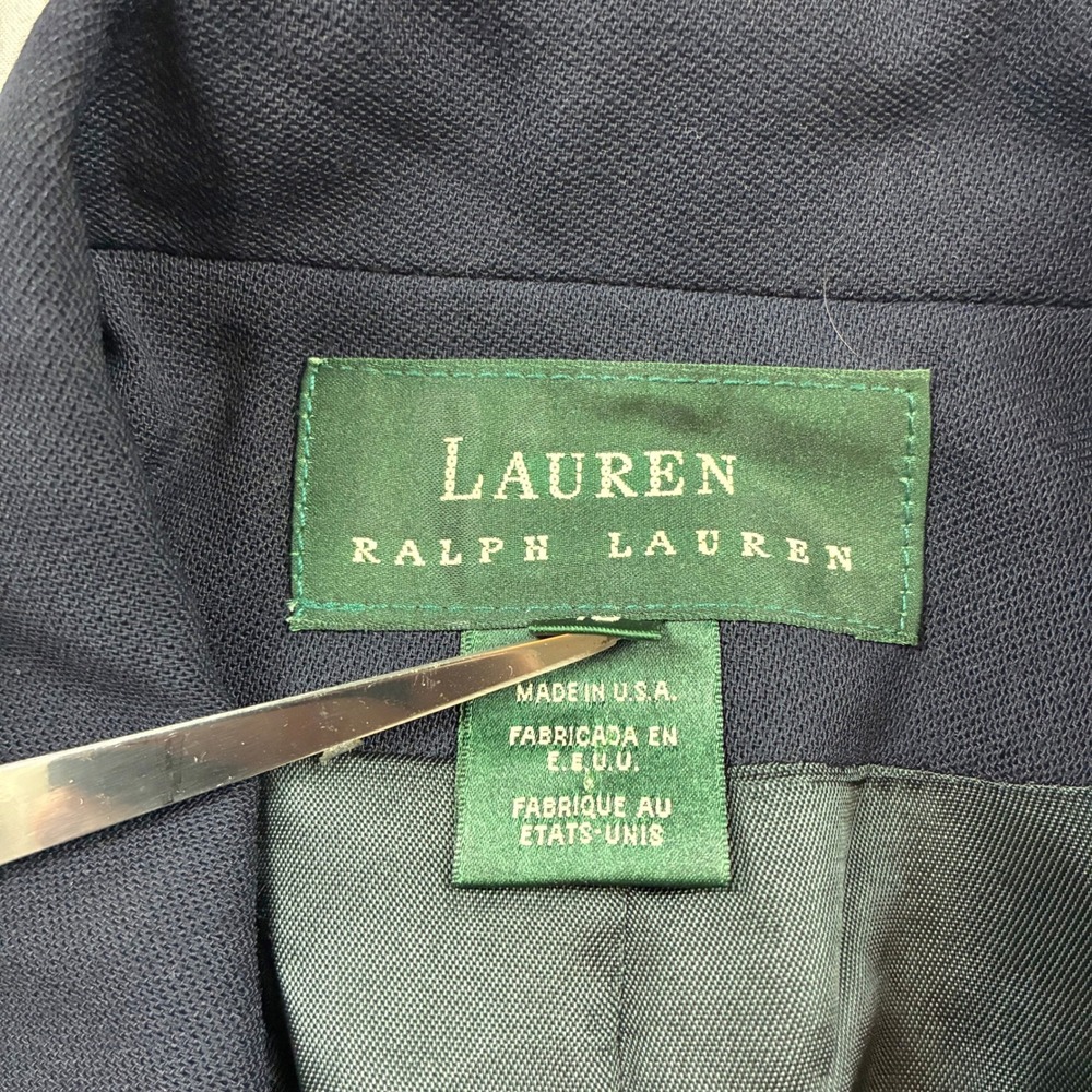 Lauren Ralph Lauren Blazer Women 10 Navy Blue Crown Crest Preppy Classic VTG - Picture 4 of 13